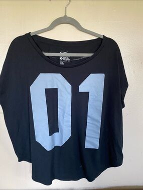 Nike Black Tee with Light Blue '01' Graphic